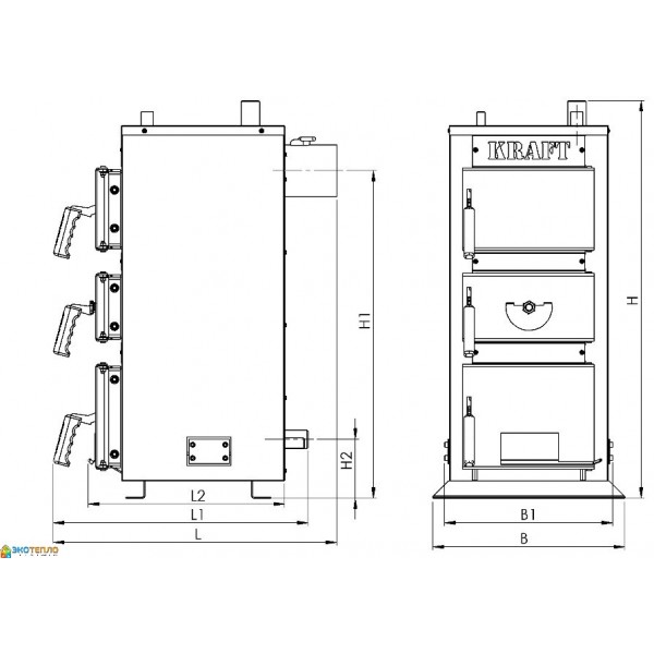 Котел на твердом топливе для отопления 12 кВт 